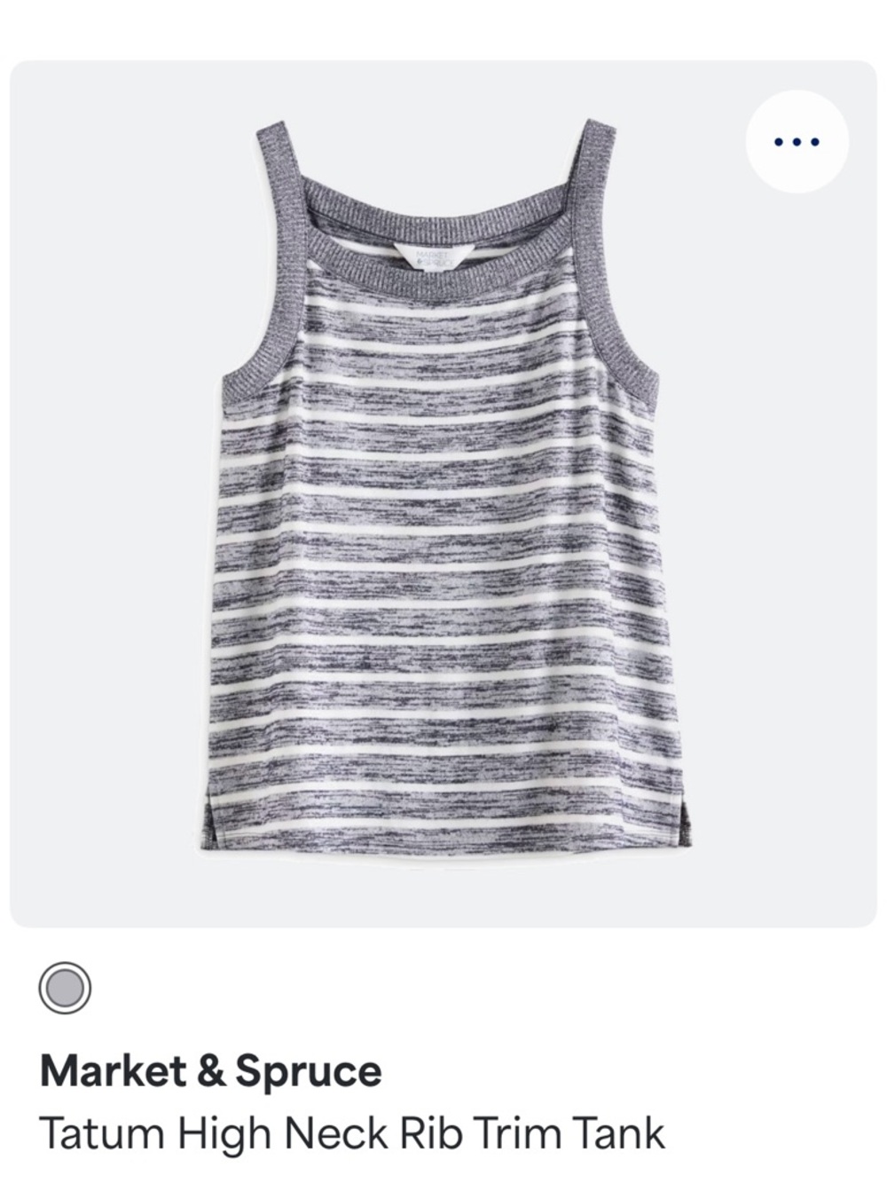 Market & Spruce Gray & White Striped High-Neck Tank